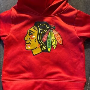 NHL Red Infants Hoodie with Chicago Blackhawks Hockey Team Logo